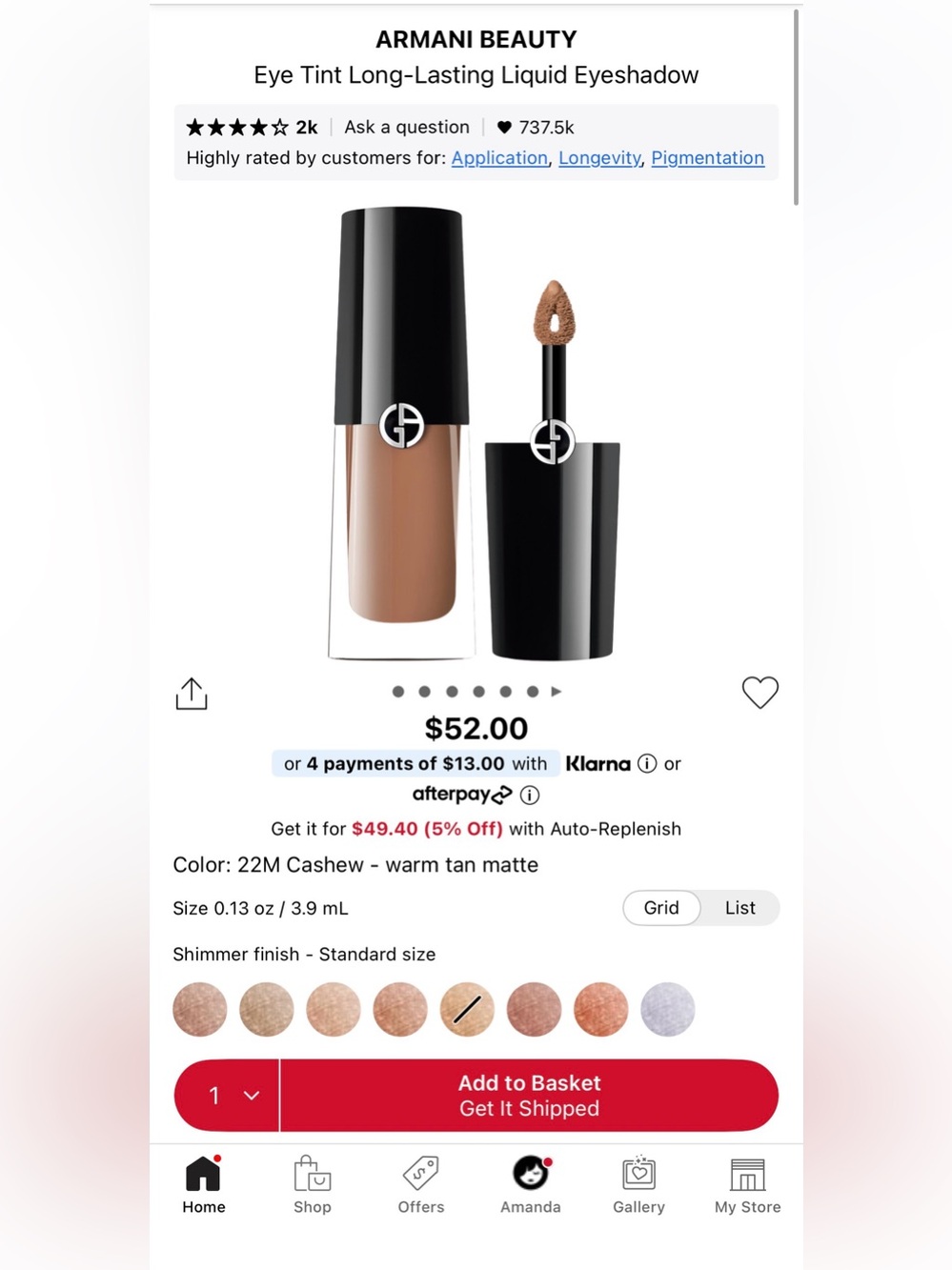 Armani Eye Tint